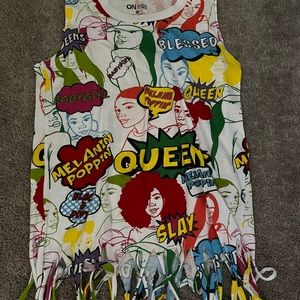 Comic Style Graphic Tank Top